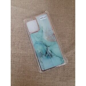 Cell Phone Case For Motorola G24 Teal Marble Gold
